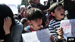 Izbjeglice u kampu u Idomeniju.