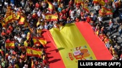 Protest impotriva independenței Cataloniei, 8 octombrie 2017. Barcelona.