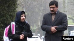 Malala Yousafzai with her father Ziauddin Yousafzai