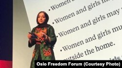 Fatemah Qaderyan at the Oslo Freedom Forum