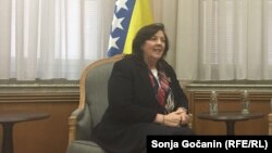 Ambasadorica Bosne i Hercegovine u Beogradu Aida Smajić na sastanku sa premijerkom Srbije Anom Brnabić, 29. novembar 2019. 