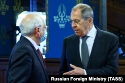 Serghei Lavrov și Josep Borrell la Moscova, 5 februarie 2021
