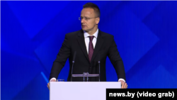 Szijjártó Péter a minszki biztonsági konferencián 2024. október 31-én