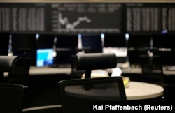 Një zyre e zbraztë e një kompanie në Frankfurt të Gjermanisë. Tetor, 2020.