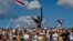 Belarus opposition supporters attends a rally in central Minsk