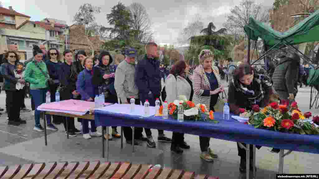 Кочани, оддавање почит на загинатите во пожарот, 17 март 2025 година