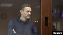 Алексей Навални по време на съдебното заседание по делото за клевета, 5 февруари 2021 г.