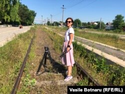 Eugenia Crețu în timpul filmărilor.