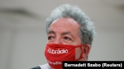 Arató András, a Klubrádió elnöke a bírósági tárgyalóteremben, 2021. február 9-én.