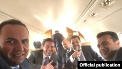 Вицепремиерот за евроинтеграции Бујар Османи, министерот за надворешни работи Никола Димитров, вицепремиерот за економски прашања Кочо Анѓушев и премиерот Зоран Заев објавија дека Македонија добила датум за преговори со ЕУ - 26Јун2018