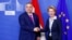 Orbán Viktor és Ursula von der Leyen Brüsszelben 2020. február 20-án