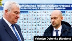 საფრანგეთისა და უკრაინის საგარეო საქმეთა მინისტრები, ჟან-ნოელ ბარო (მარცხნივ) და ანდრი სიბიჰა. კიევი, 19 ოქტომბერი, 2024. 