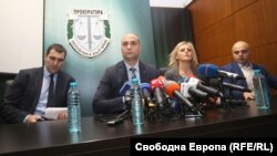 Наблюдаващият прокурор Ангел Кънев, ръководителят на спецпрокуратурата Димитър Петров, говорителят на главния прокурор Сийка Милева и главният секретар на МВР Ивайло Иванов (отляво надясно)