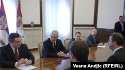 Predsednik Srbije Boris Tadić sastao se sa glavnim tužiocem Haškog tribunala Seržom Bramercom, Beograd, 11. maj 2011.