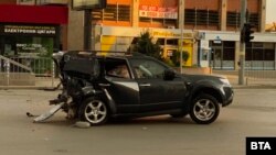 Колата на журналиста Милен Цветков след удара с джипа "Ауди Q7" навръх Великден