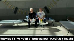 Sindikalci u štrajku glađu, sa porukom "Istinu u etar", 18. mart 2025.