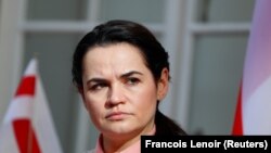 Udhëheqësja e opozitës bjelloruse, Svyatlana Tsikhanouskaya.