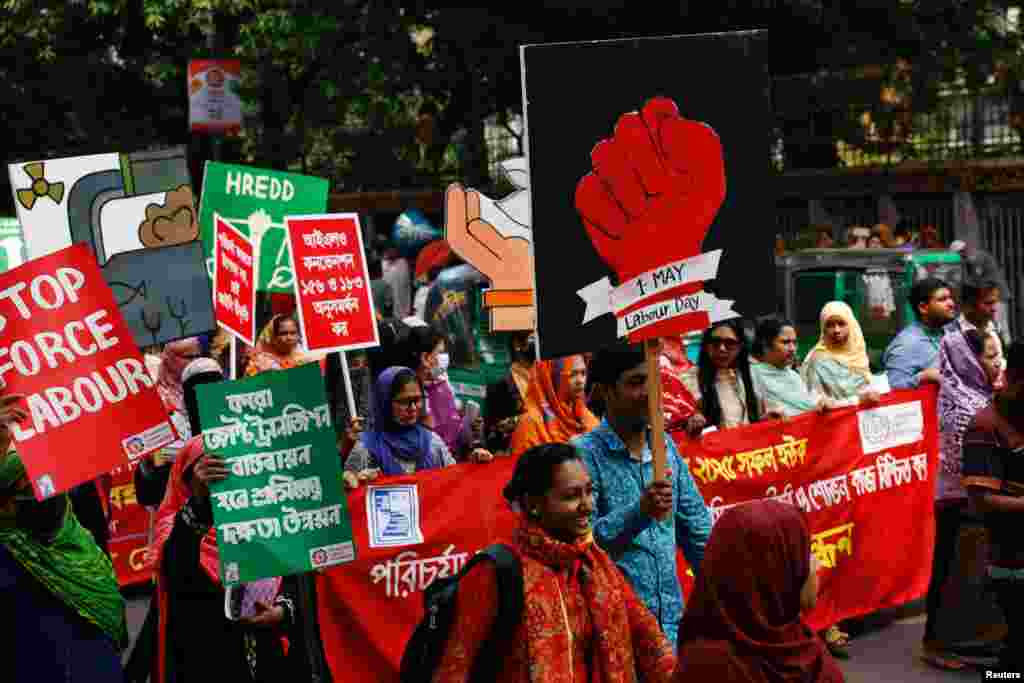 Një protestë e punëtorëve bangladeshas në Daka.