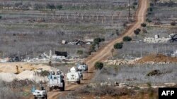 Конвој на привремените сили на Обединетите нации во Либан (УНИФИЛ) во близина на јужното либанско село Блида, на 17 февруари 2025 година