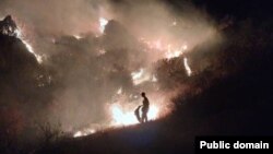 Тоодогу өрттү өчүрүү. Баткен. 13-сентябрь, 2025-жыл. Сүрөт ӨКМге таандык.