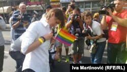 Premijerka Srbije Ana Brnabić na Paradi ponosa u Beogradu 2016. godine