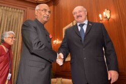Рам Нат Ковінд прымае ў палацы Аляксандра Лукашэнку, 2017 год