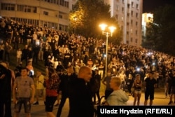 Minsk, protest împotriva falsificării alegerilor, 9 august 2020.