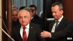 Претседателот на Големото турско национално собрание Џемил Чичек се сретна со претседателот на Македонското собрание Трајко Вељаноски во Скопје.