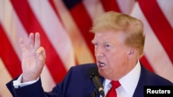 Donald Trump în conferința de presă din 31 mai 2024.