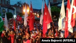 Novi Pazar, protest podrške Erdoganu, 07.08.2016.