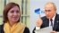 Președinta Maia Sandu și președintele rus Vladimir Putin (colaj)