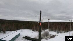 Испытательный пуск МБР, принадлежащей силам ядерного сдерживания России. Скриншот с видео, выпущенного Министерством обороны РФ, 1 марта 2024 года