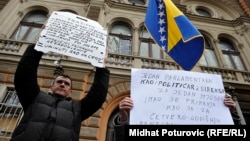 Sa jednog od protesta radnika u Sarajevu (februar 2014), ilustrativna fotografija