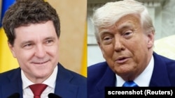 Președintele României, Nicușor Dan (în stânga) și președintele SUA, Donald Trump.