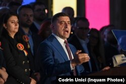 George Simion, într-o fotografie din seara alegerilor prezidențiale.