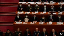 Liderii militari chinezi au participat la deschiderea lucrărilor Congresului Naţional al Poporului la care a fost anunțată suplimentarea bugetului militar pentru 2023. Beijing, duminică, 5 martie 2023.