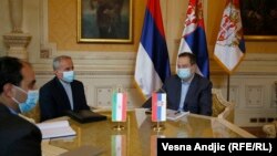 Ivica Dačić (desno) u razgovoru sa iranskim ambasadorom u Beogradu Rašidom Hasanom Pourijem
