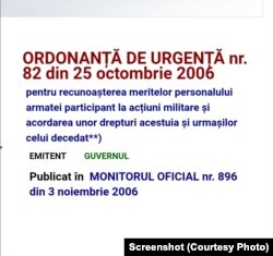 OUG 82/2006 asigură acordarea unor drepturi militarilor răniți în teatrele de război