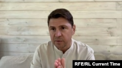 Mihajlo Podoljak nyilatkozik a Current Time-nak 2025. augusztus 25-én