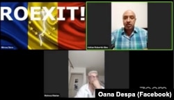 Marian Motocu și Robertin Dinu, la o emisiune online la care se discuta despre ieșitea României din UE.