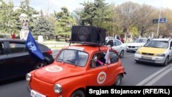 Скопје- Протест со возила на Конфедерацијата на слободни синдикати (КСС) под мотото „Доста е, претеравте“