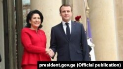 Саломе Зурабишвили и Эммануэль Макрон (архивное фото)
