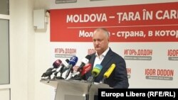Igor Dodon face declarații după închiderea secțiilor de votare, 15 noiembrie 2020