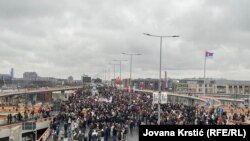 Белград - Студентите го блокираа мостот Газела и еден од најважните автопати во Белград - 10 јануари 2025 година