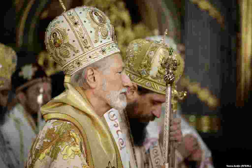 Crkveni velikodostojnici na ceremoniji ustoličenja novog patrijarha SPC. &nbsp;