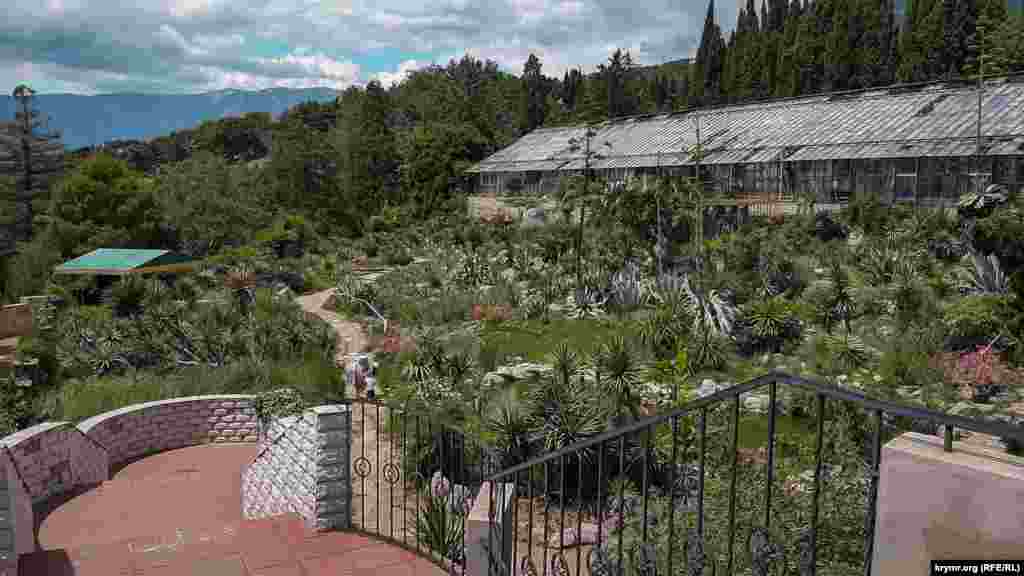 По мосту, который проходит над дорогой к санаториям поселка Никита, можно пройти в &laquo;Райский сад&raquo;