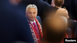 Orbán Viktor miniszterelnök a magyar–német Eb-meccs előtt Stuttgartban, 2024. június 19-én