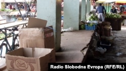 Илустрација, празен пазар.