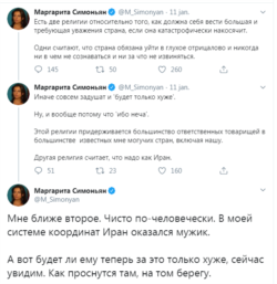 Poza contului de Twitter al Margaritei Simonian