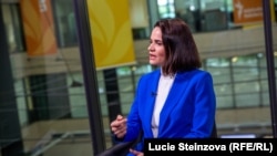 Svyatlana Tsikhanouskaya u Pragu